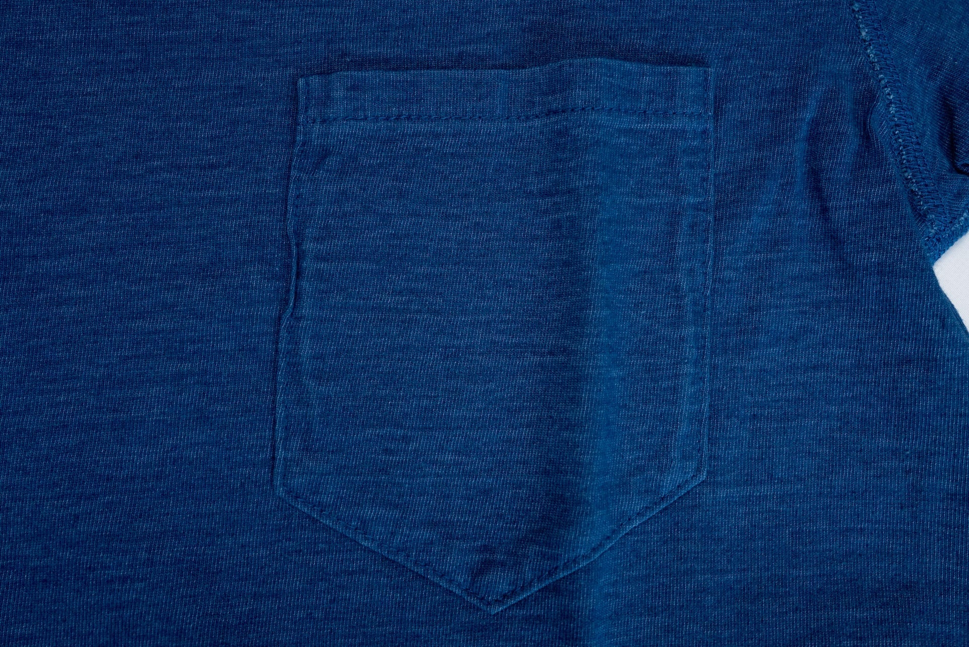 Pure Blue Japan 6.5oz "Signature" Indigo Dyed Pocket Tee (Genuine Indigo)