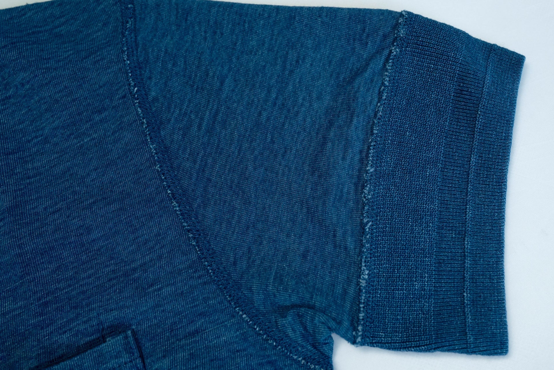 Pure Blue Japan 6.5oz "Signature" Indigo Dyed Pocket Tee (Greencast Indigo)