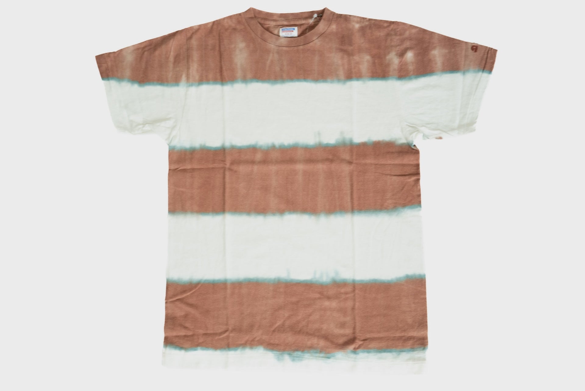 Dubble Works 6oz Tie-Dye Loopwheel Striped Tee (Brown X Blue)