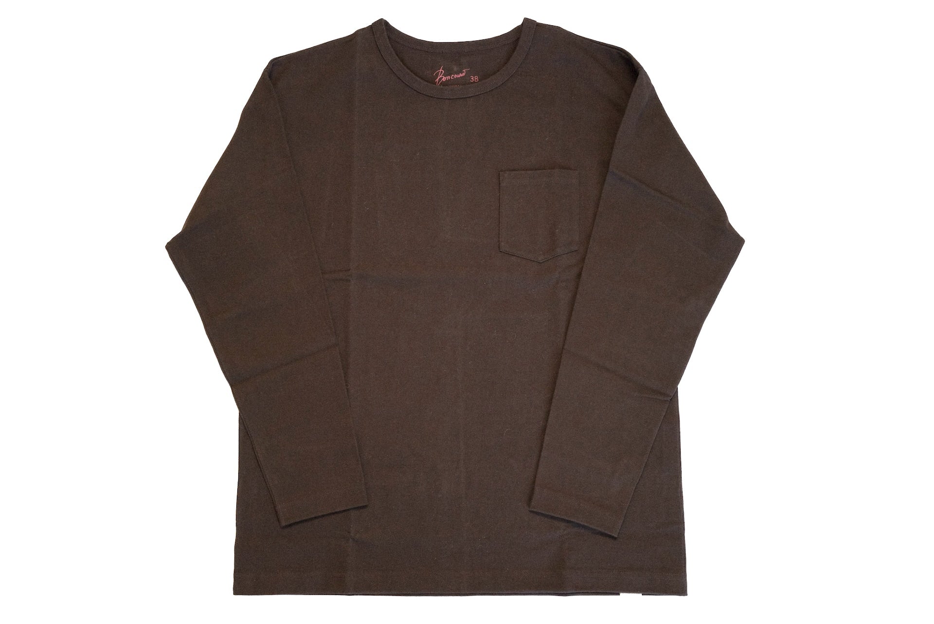 Boncoura 10oz Ultra Heavy Loopwheeled Pocket L/S Tee (Brown)