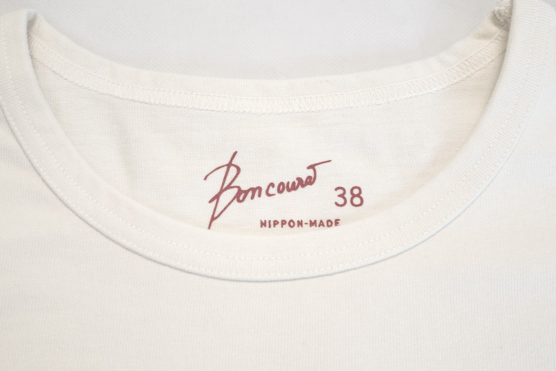 Boncoura 10oz Ultra Heavy Loopwheeled Pocket L/S Tee (White)