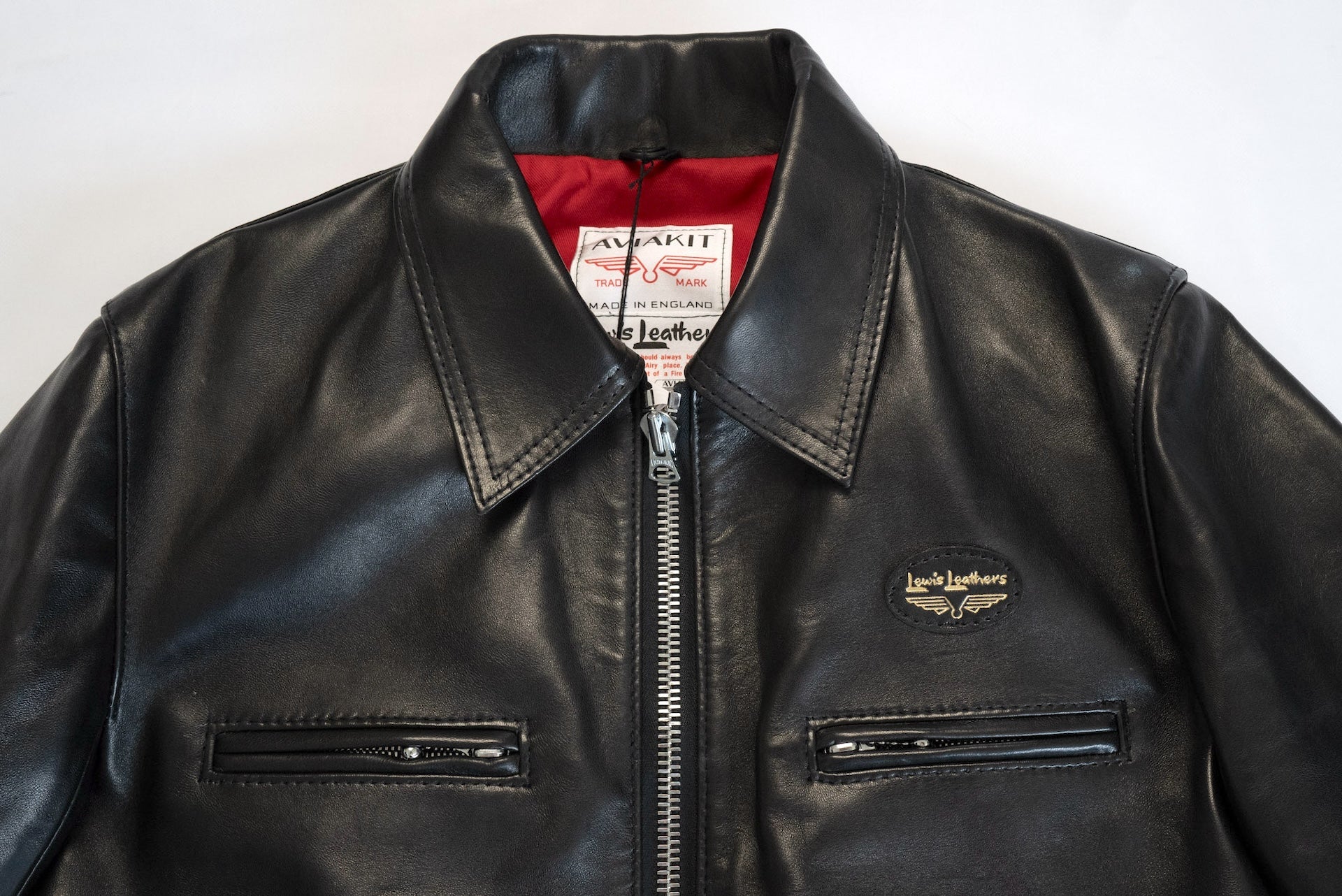 Lewis Leathers Black Sheepskin 'Dominator' 551T Leather Jacket (Tight fit)