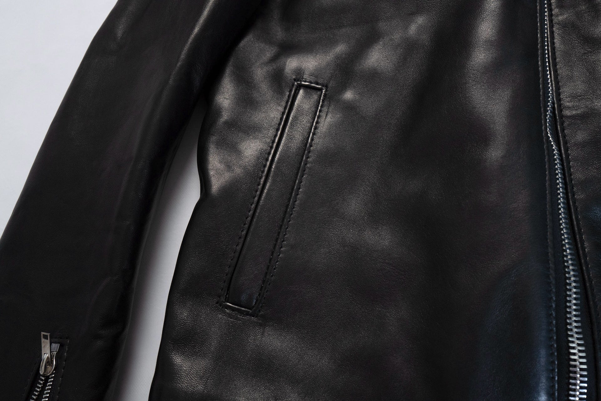 Lewis Leathers Black Sheepskin 'Dominator' 551T Leather Jacket (Tight fit)