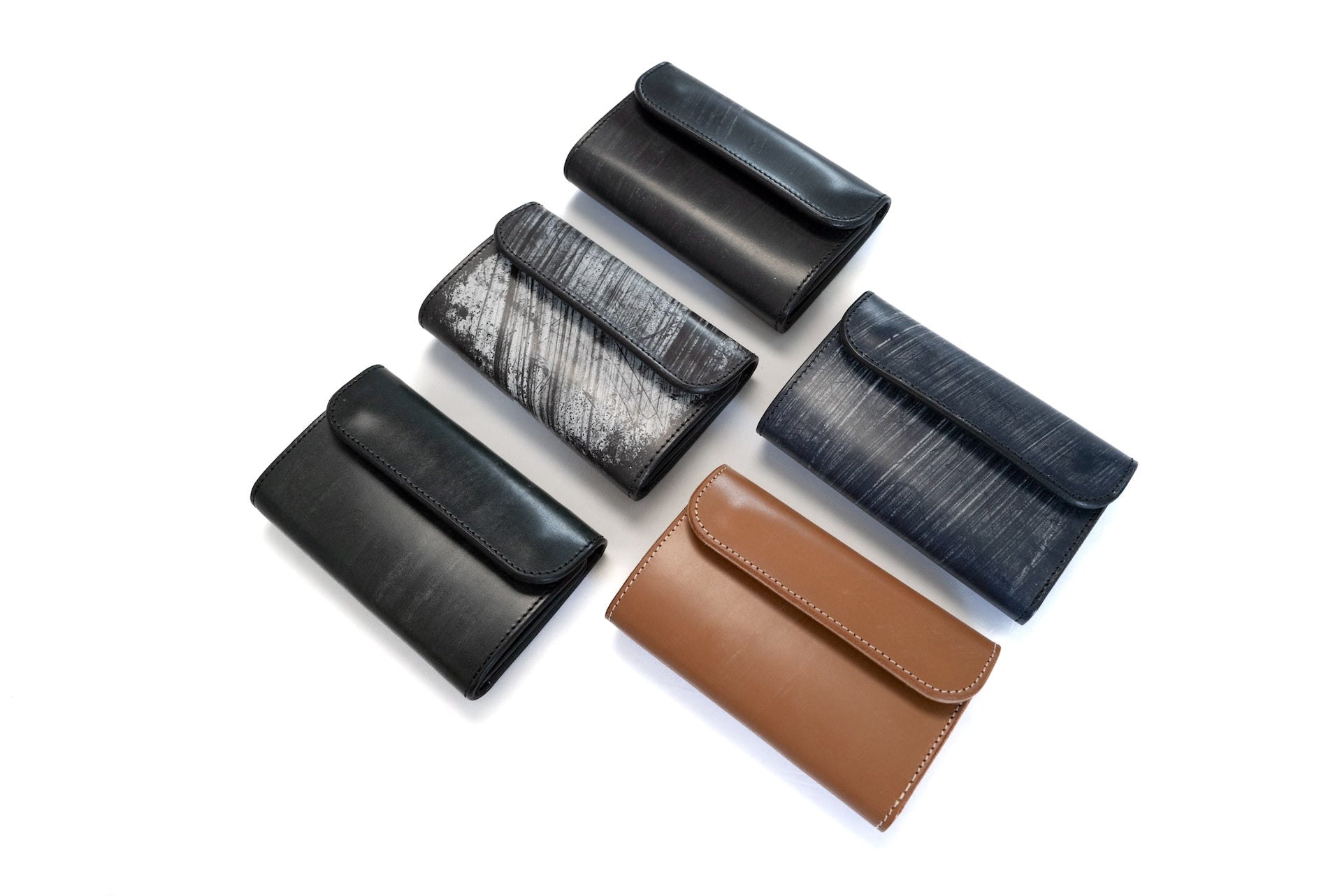 Inception by Accel Company 'Bridle Cowhide' Middle Wallets (Navy)