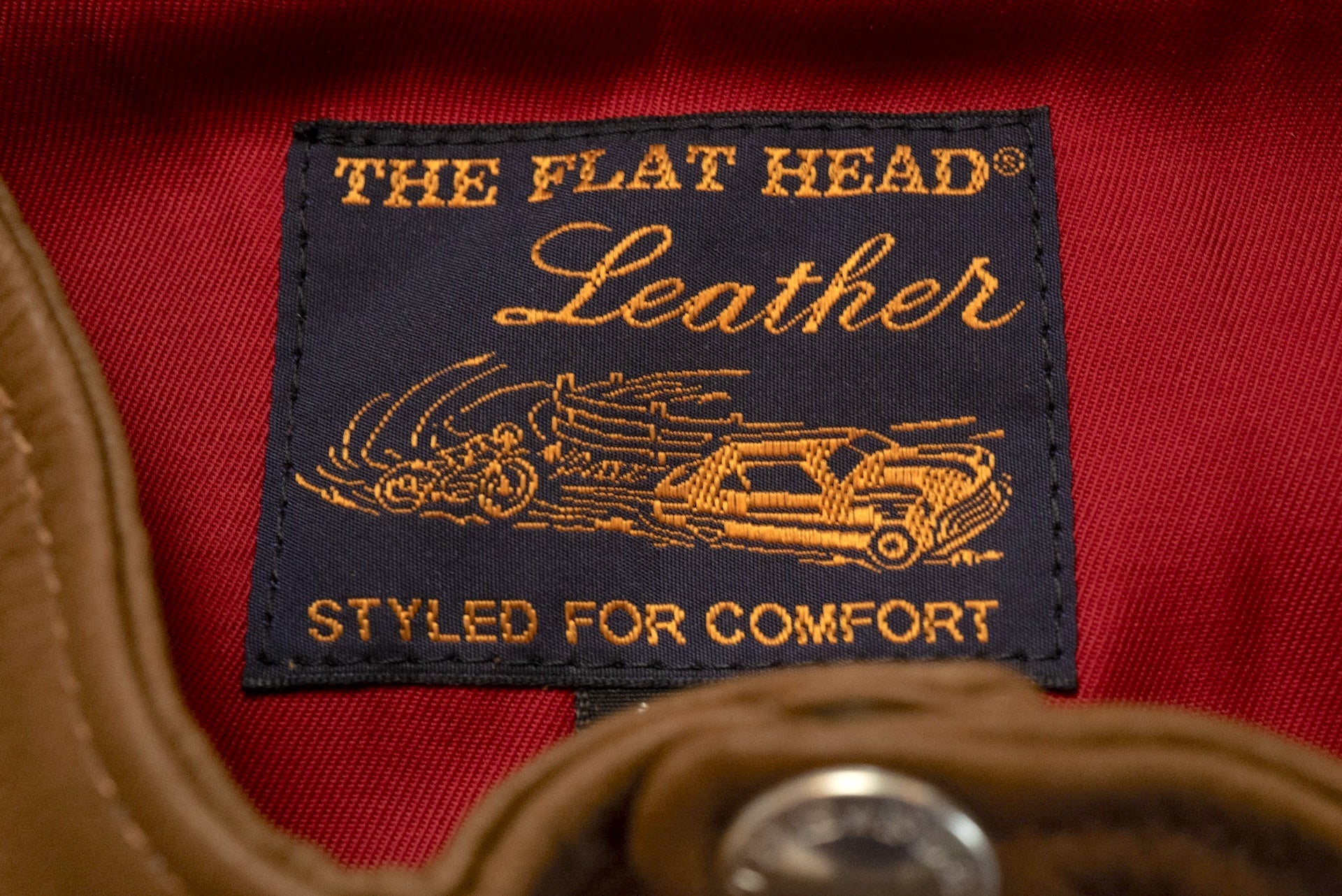 The Flat Head X CORLECTION Deerskin Stand Collar Single Riders Jacket (Brown)