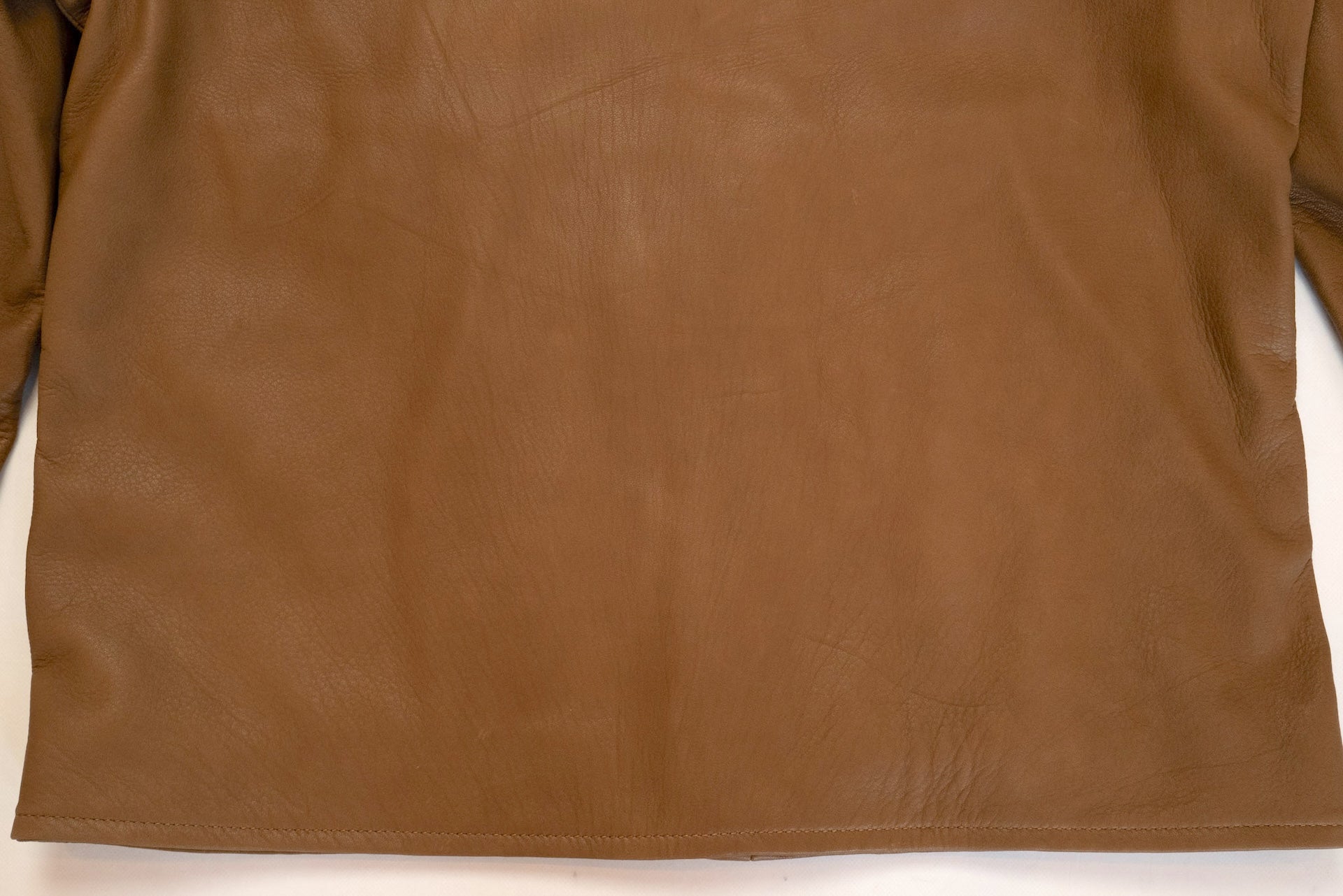 The Flat Head X CORLECTION Deerskin Stand Collar Single Riders Jacket (Brown)
