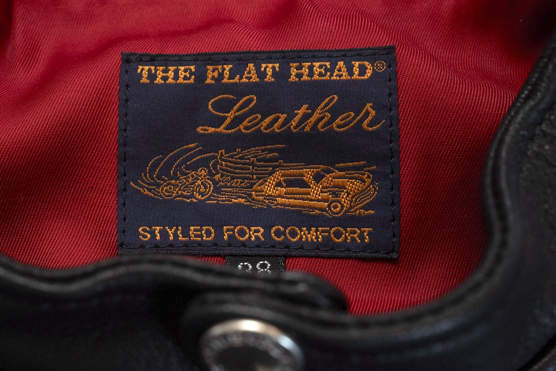 The Flat Head X CORLECTION Deerskin Stand Collar Single Riders Jacket (Black)