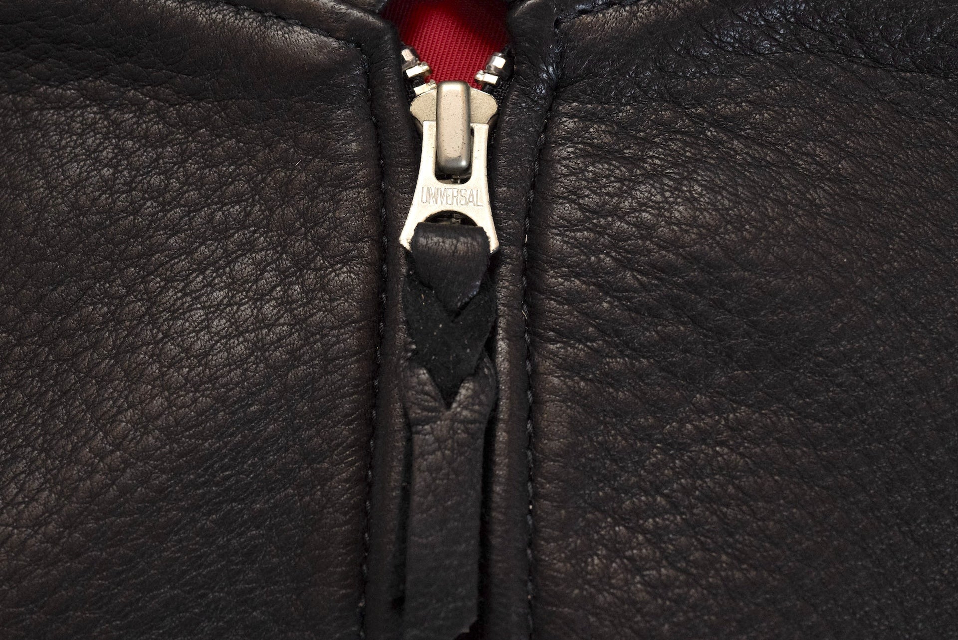 The Flat Head X CORLECTION Deerskin Stand Collar Single Riders Jacket (Black)