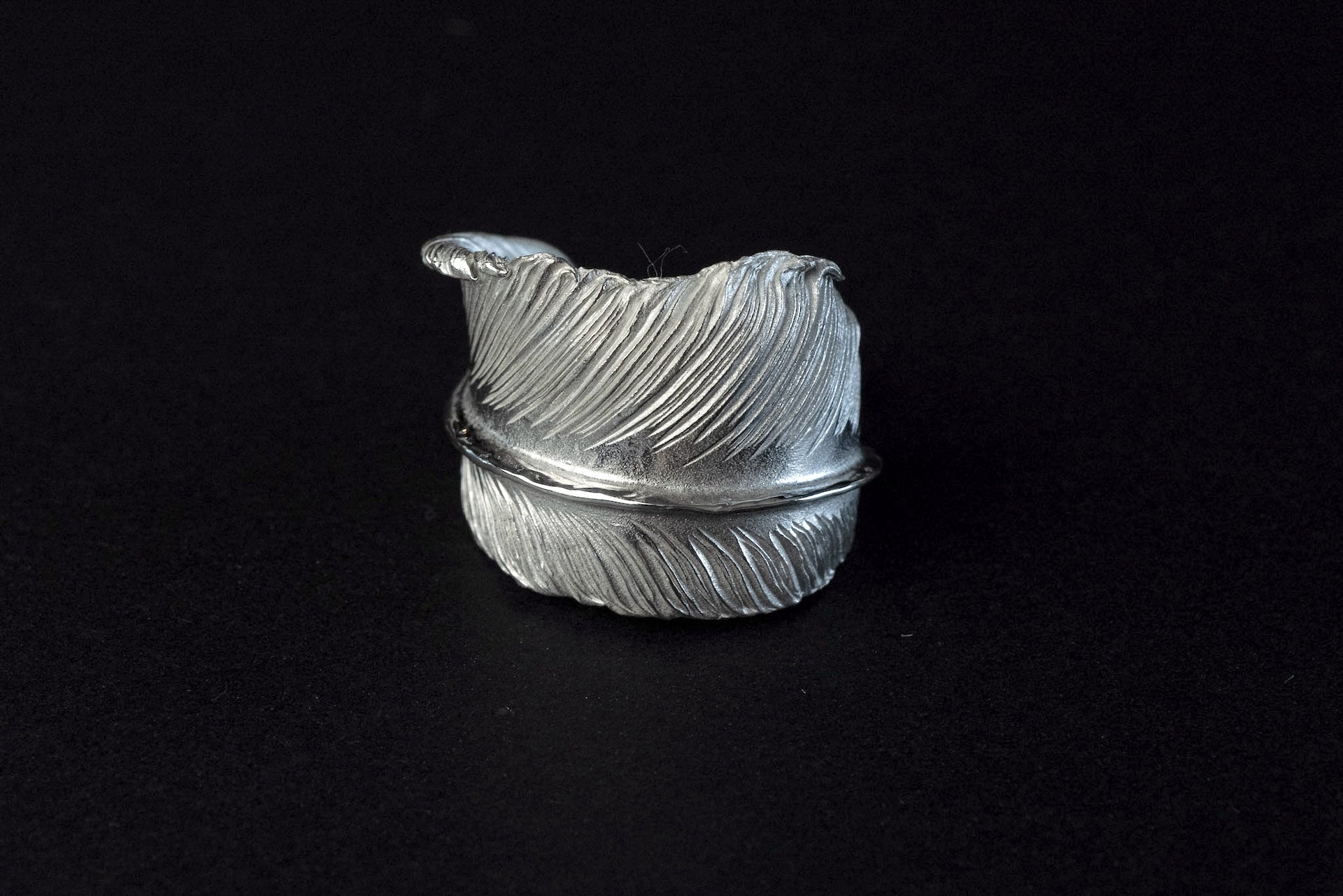 Legend "Curled" X-Large Feather Silver Ring