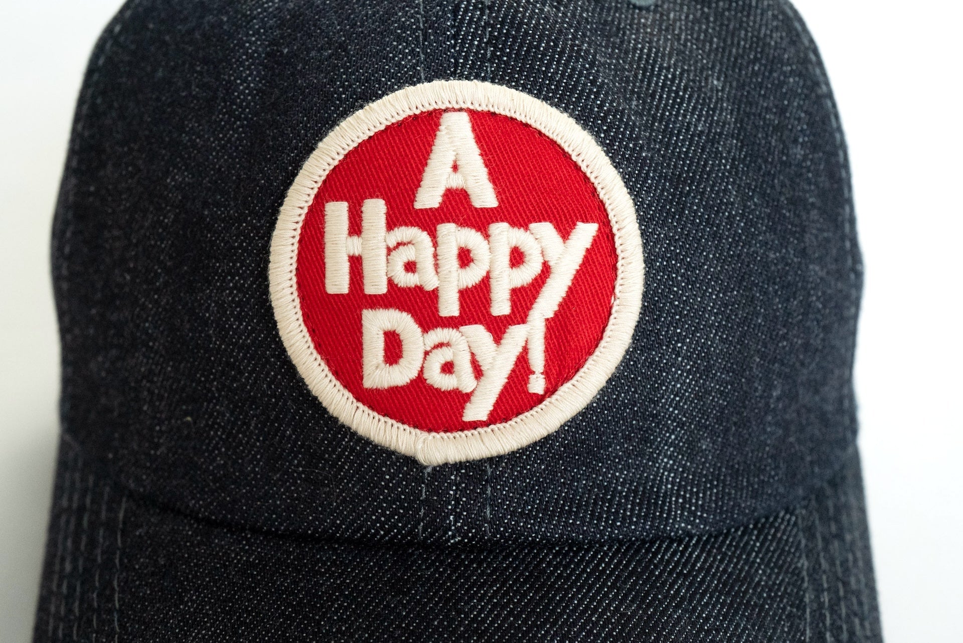 UES "A Happy Day" Denim Baseball Cap (Red)