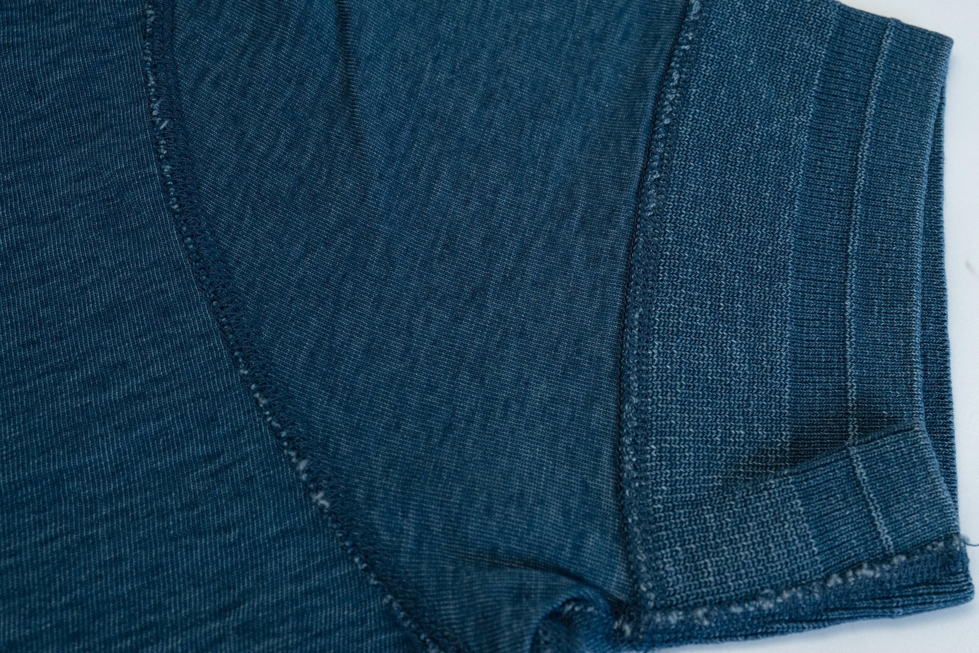 Pure Blue Japan 6.5oz "Signature" Indigo Dyed Henley Tee (Greencast Indigo)