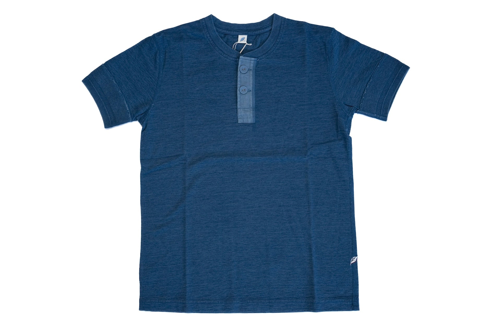 Pure Blue Japan 6.5oz "Signature" Indigo Dyed Henley Tee (Genuine Indigo)