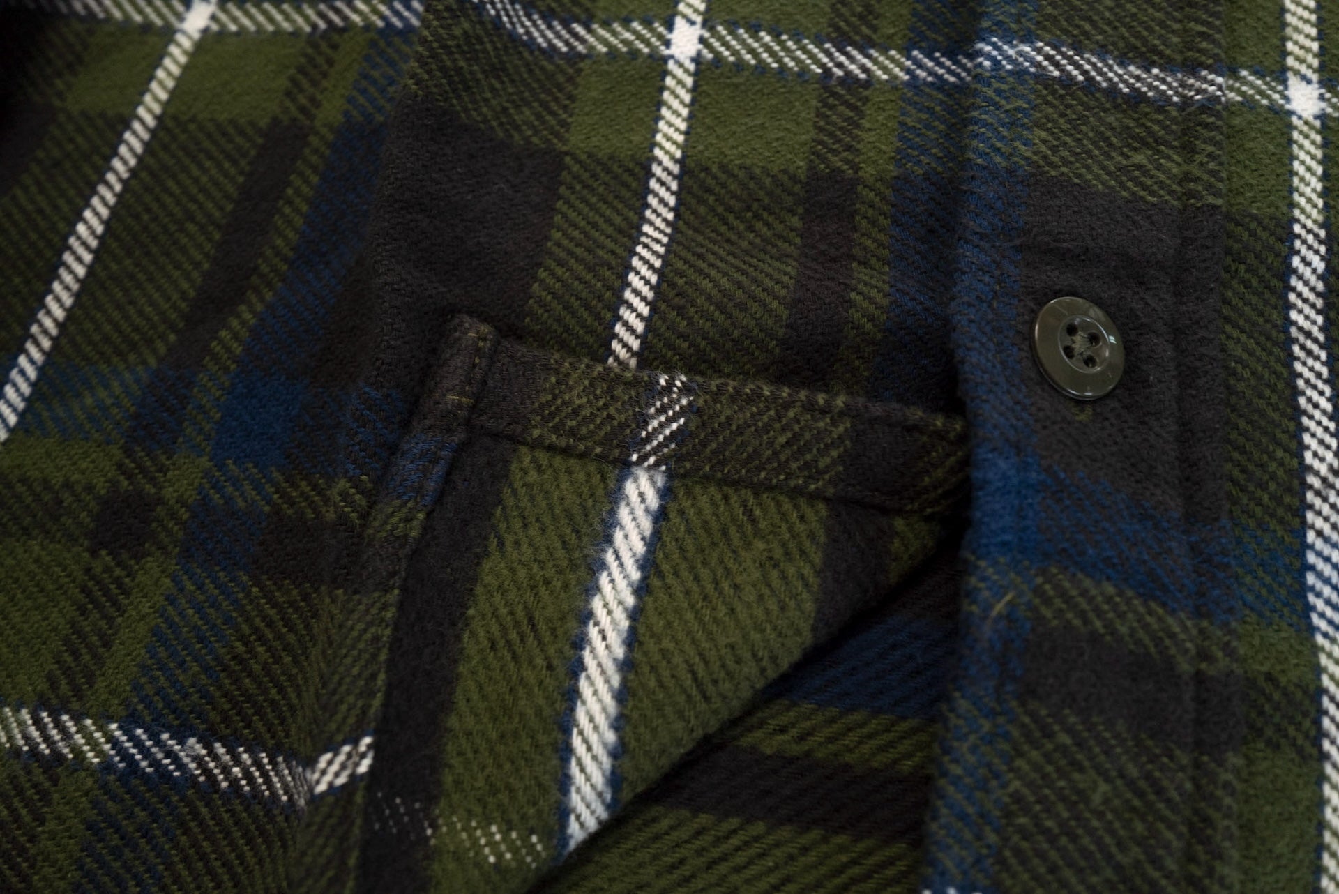 Pure Blue Japan 11oz Raised Flannel Early Workshirt (Olive)