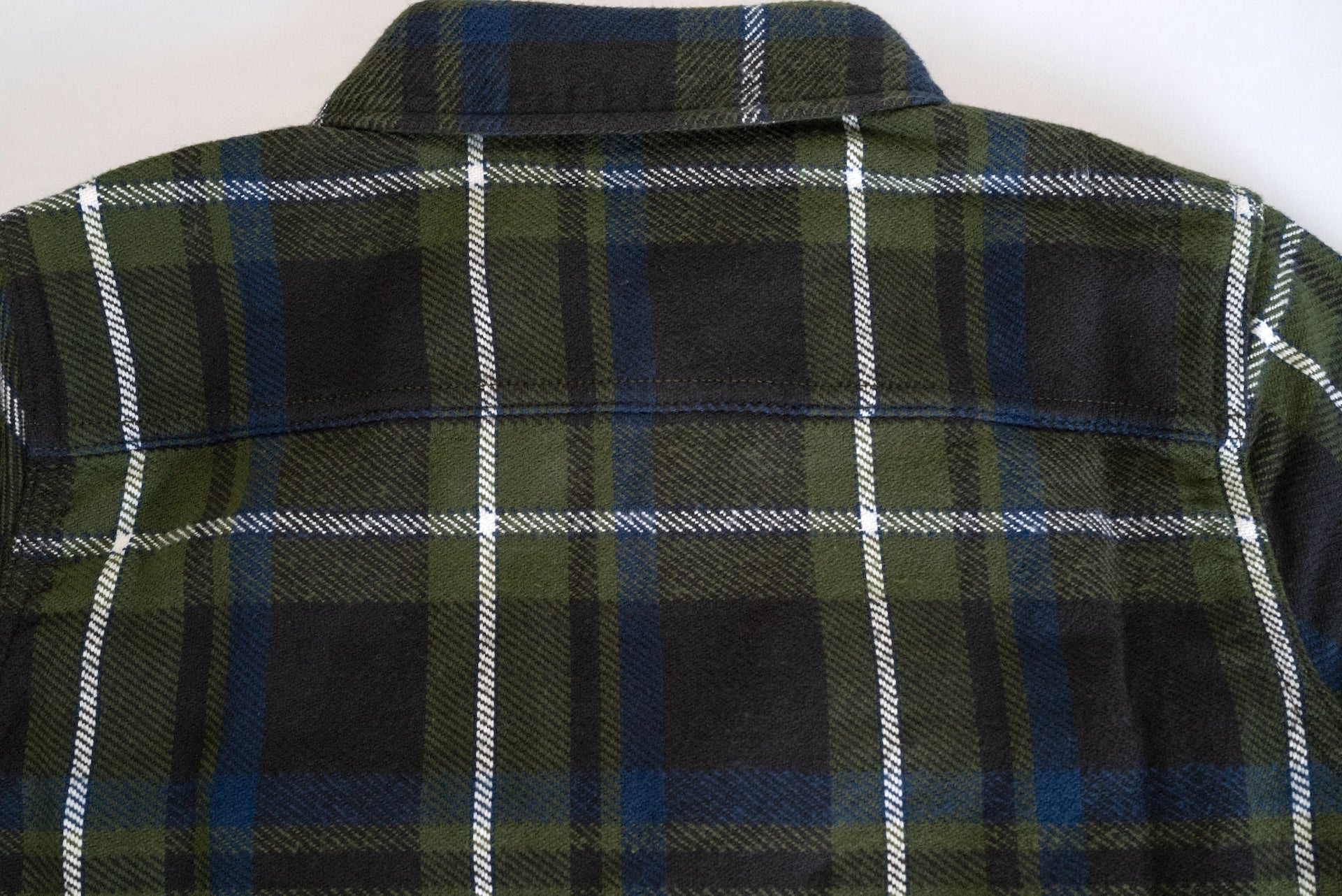 Pure Blue Japan 11oz Raised Flannel Early Workshirt (Olive)