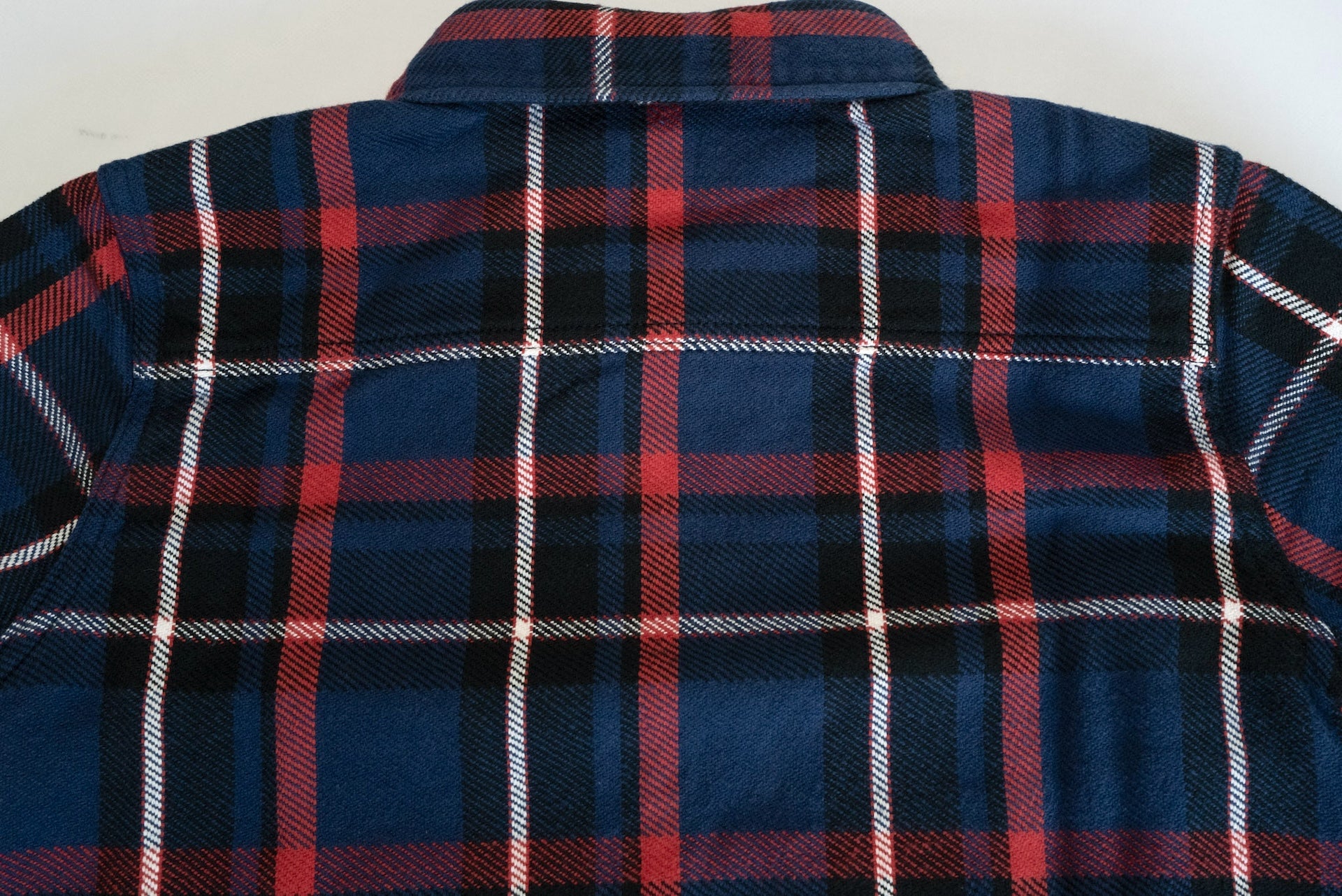 Pure Blue Japan 11oz Raised Flannel Early Workshirt (Navy X Red)