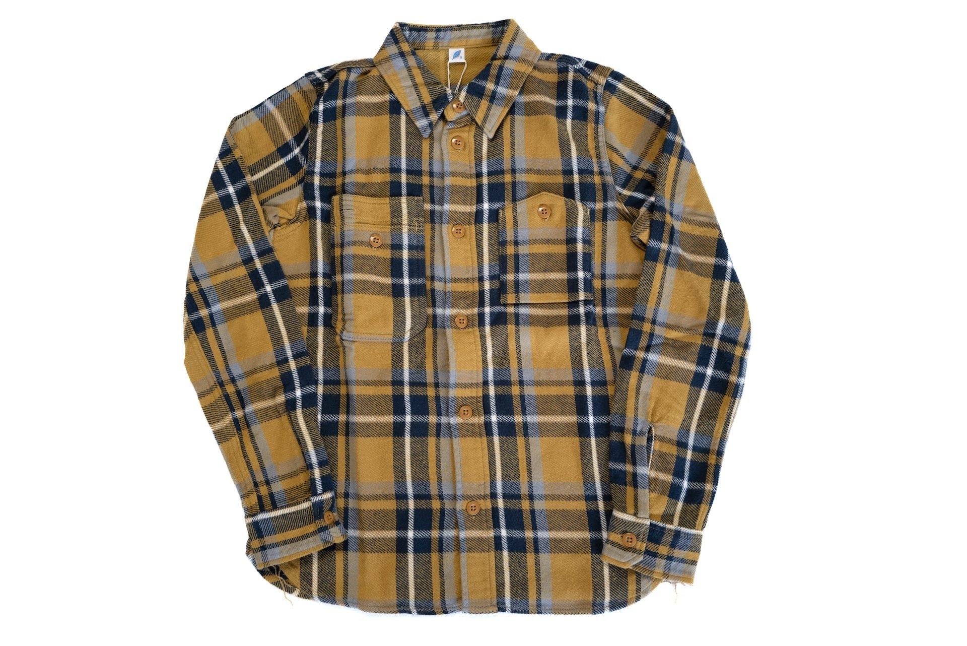 Pure Blue Japan 11oz Raised Flannel Early Workshirt (Camel)