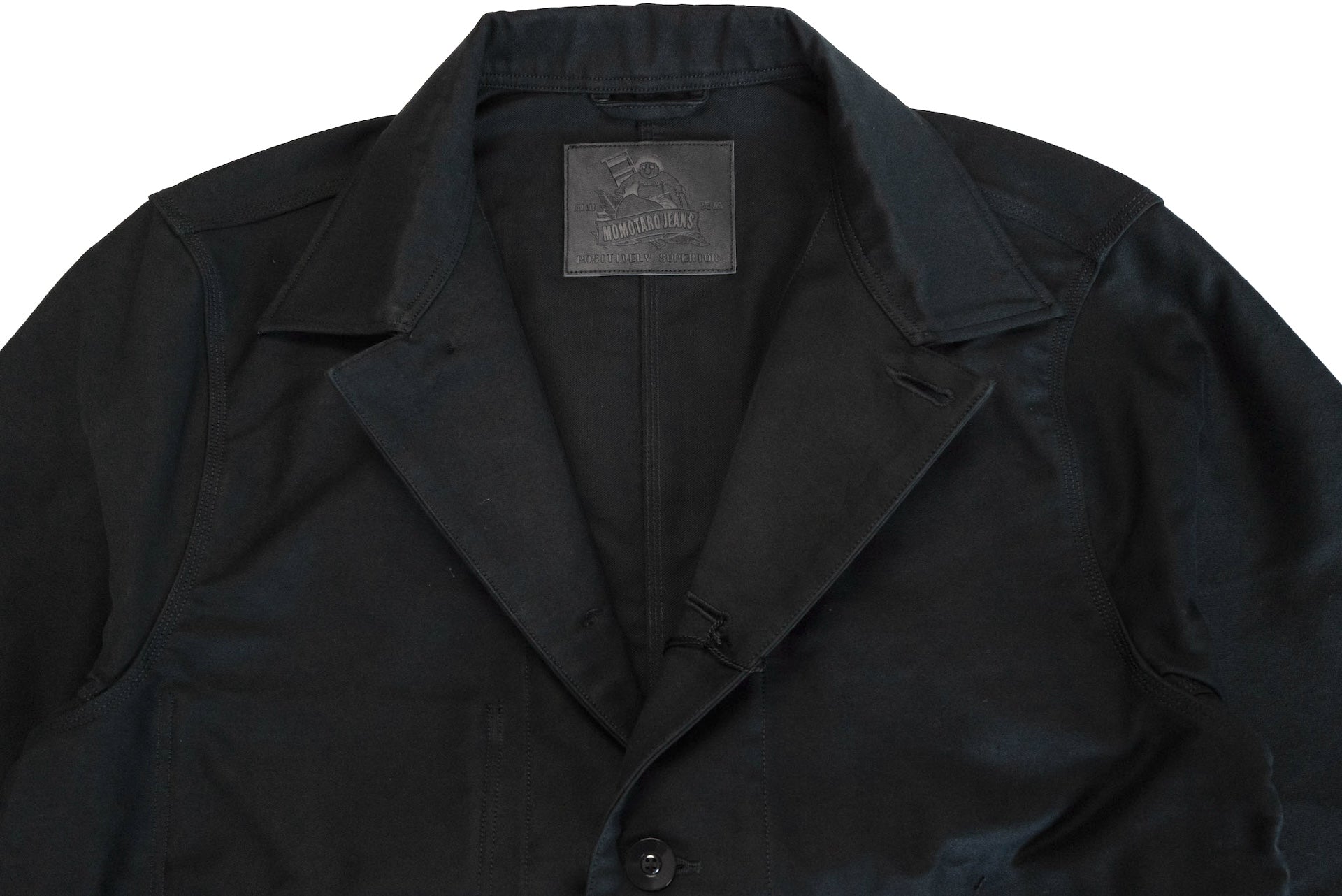 Momotaro Heavyweight Moleskin French Work Jacket (Black)