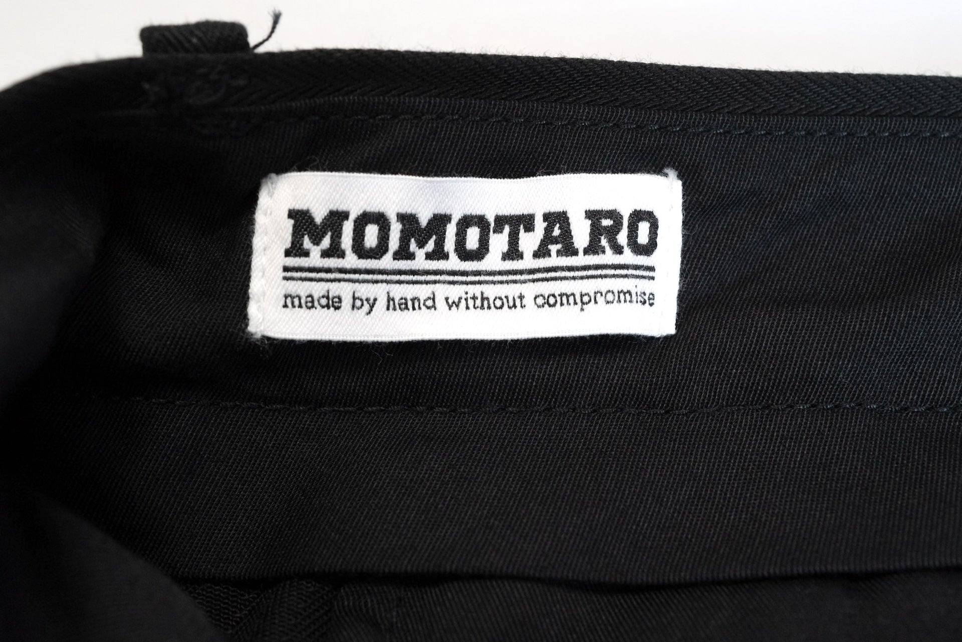 Momotaro 12oz "Supima Cotton" Herringbone Twill Tailored Trousers (Black)