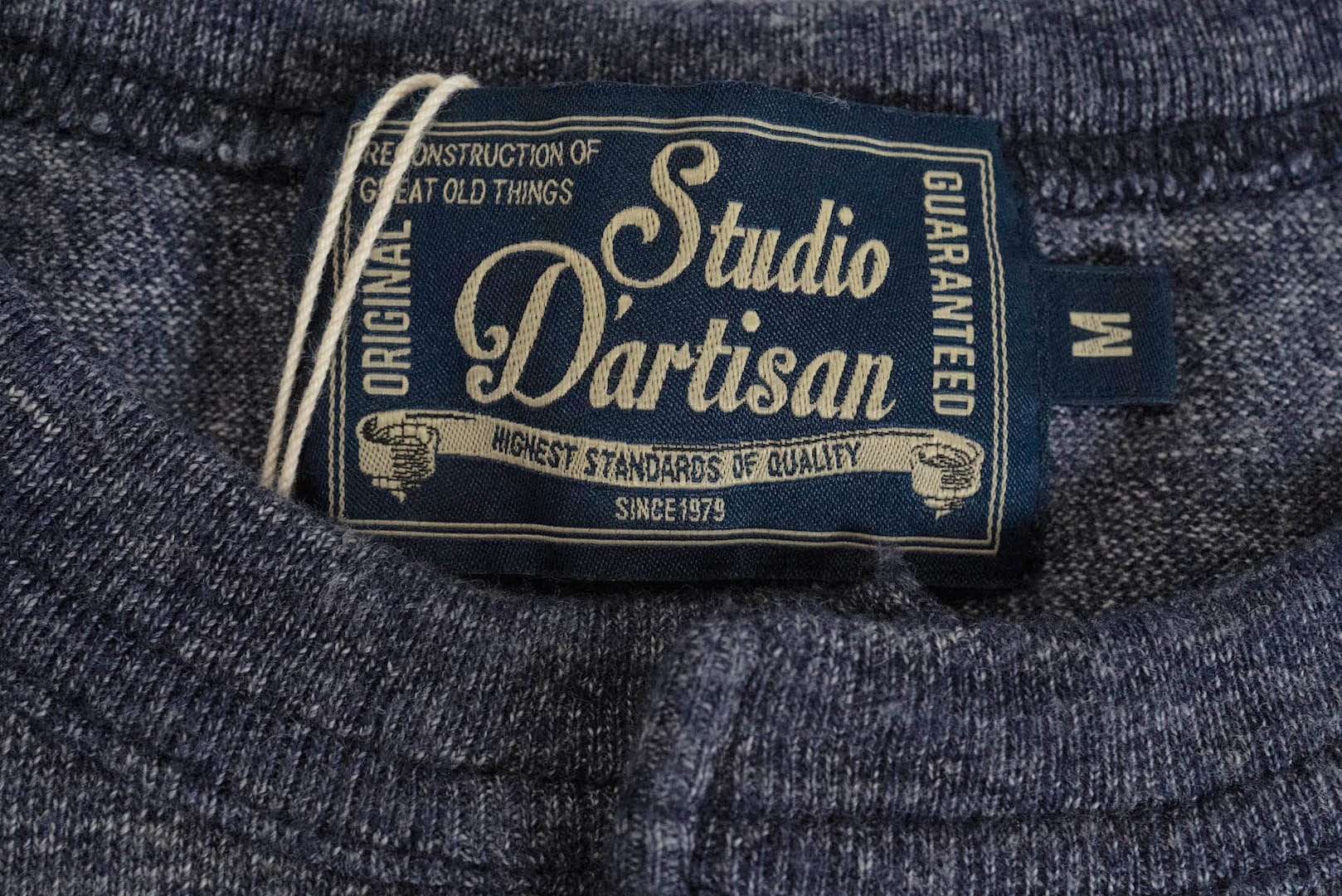 Studio D'Artisan X CORLECTION 7.5oz 'Suvin Gold' Ultimate Loopwheeled Henley Tee (Heather Navy)