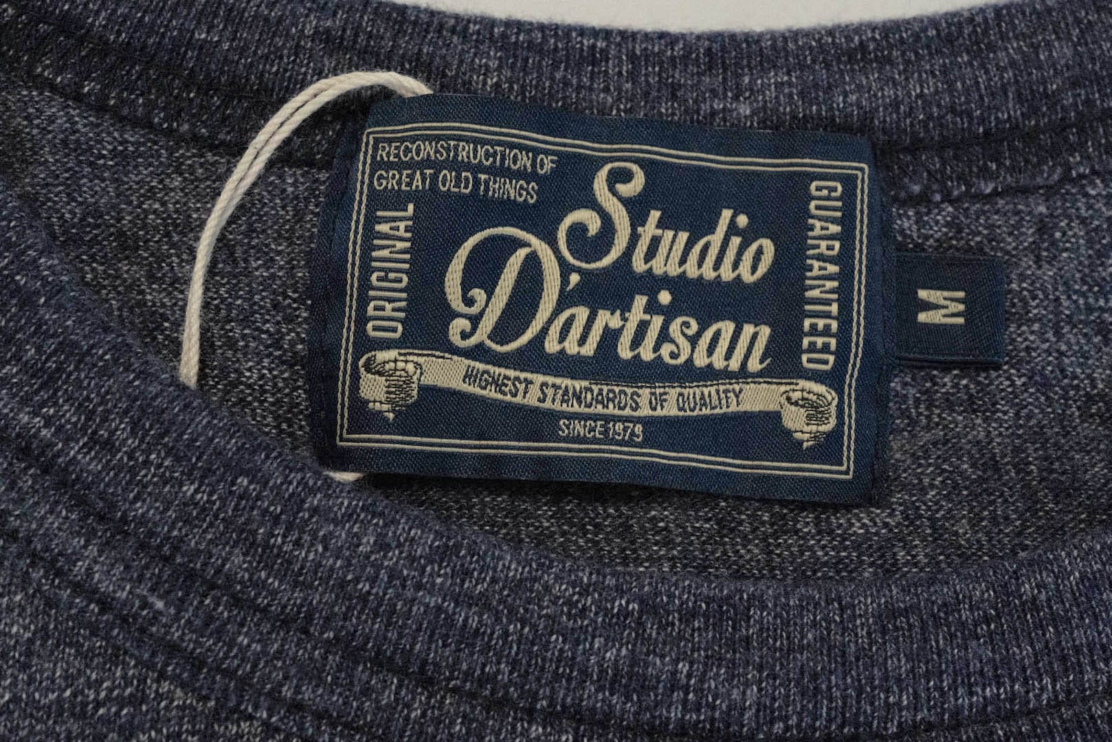 Studio D'Artisan X CORLECTION 7.5oz 'Suvin Gold' Ultimate Loopwheeled Plain Tee (Heather Navy)