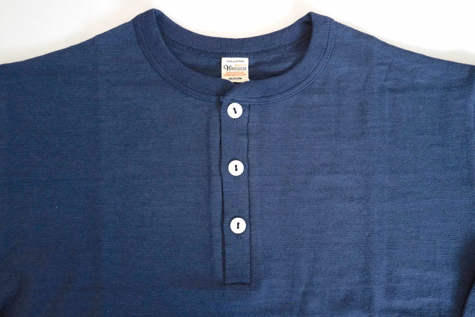 Warehouse 5.5oz "Bamboo Textured" L/S Henley Tee (Navy)