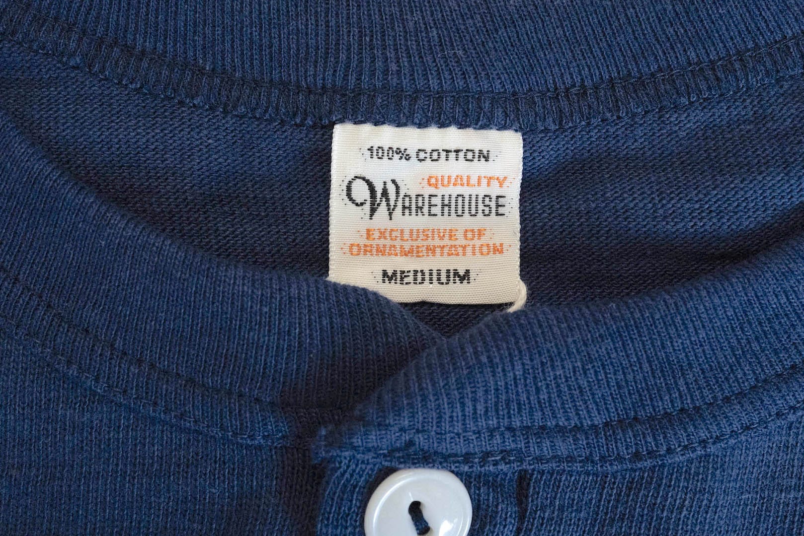 Warehouse 5.5oz "Bamboo Textured" L/S Henley Tee (Navy)