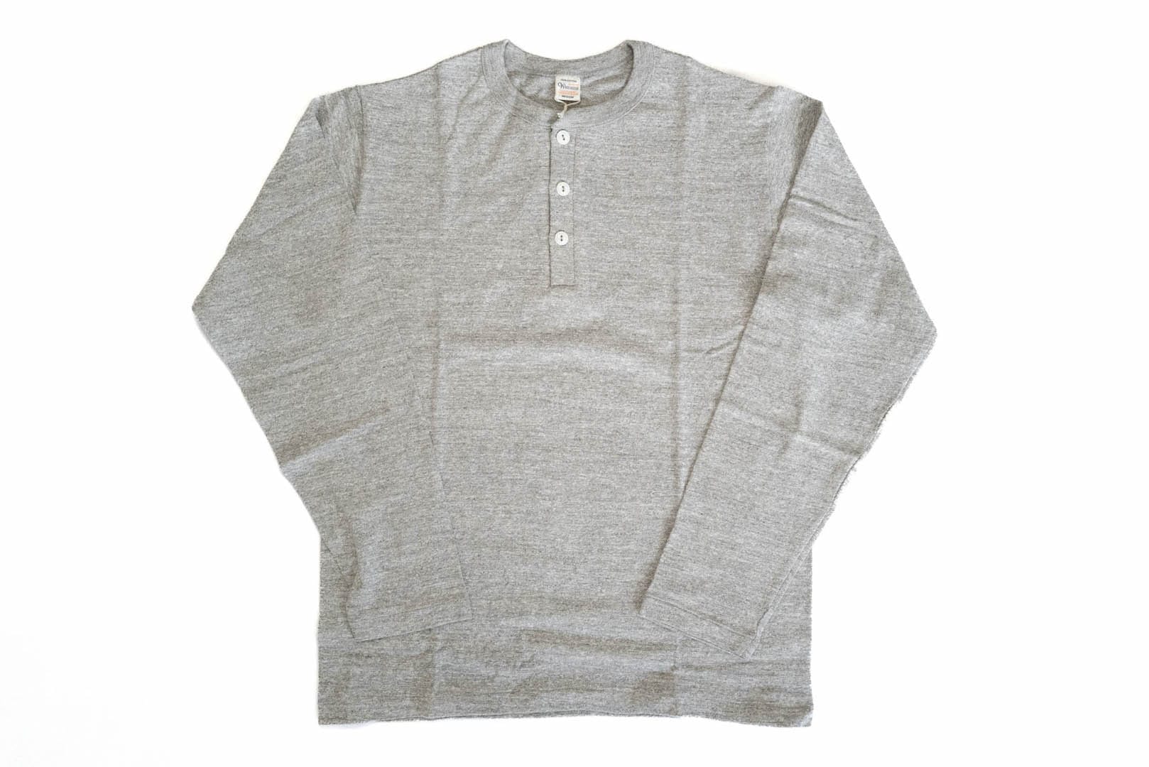 Warehouse 5.5oz "Bamboo Textured" L/S Henley Tee (Grey)