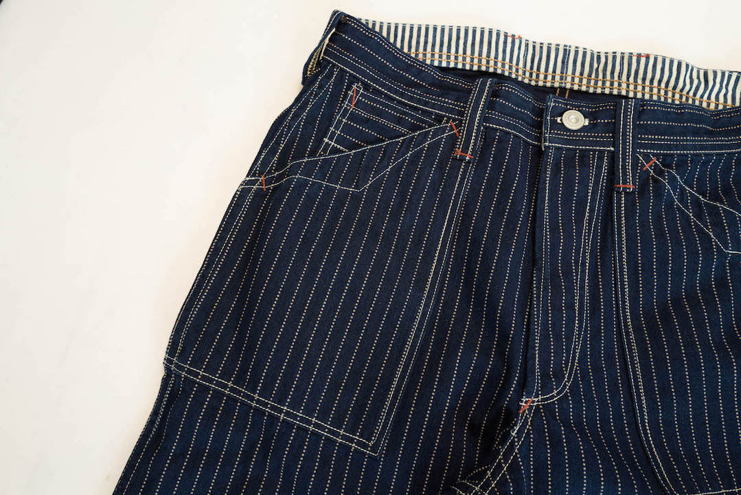 Freewheelers Indigo Wabash "Longshoreman" Trousers (Modern Straight Fit)
