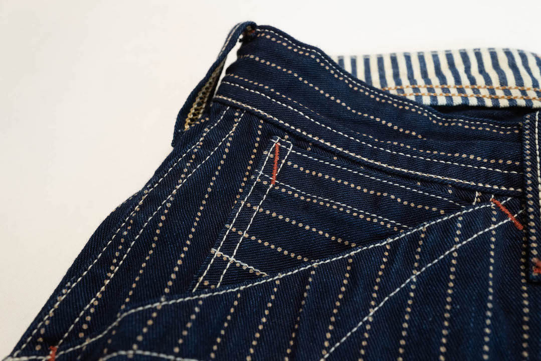 Freewheelers Indigo Wabash "Longshoreman" Trousers (Modern Straight Fit)