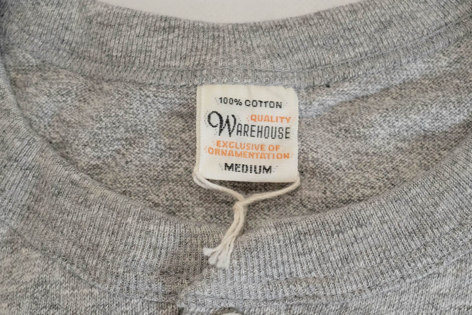 Warehouse 5.5oz "Bamboo Textured" L/S Henley Tee (Grey)