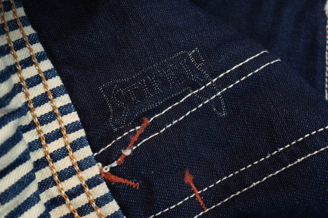 Freewheelers Indigo Wabash "Longshoreman" Trousers (Modern Straight Fit)