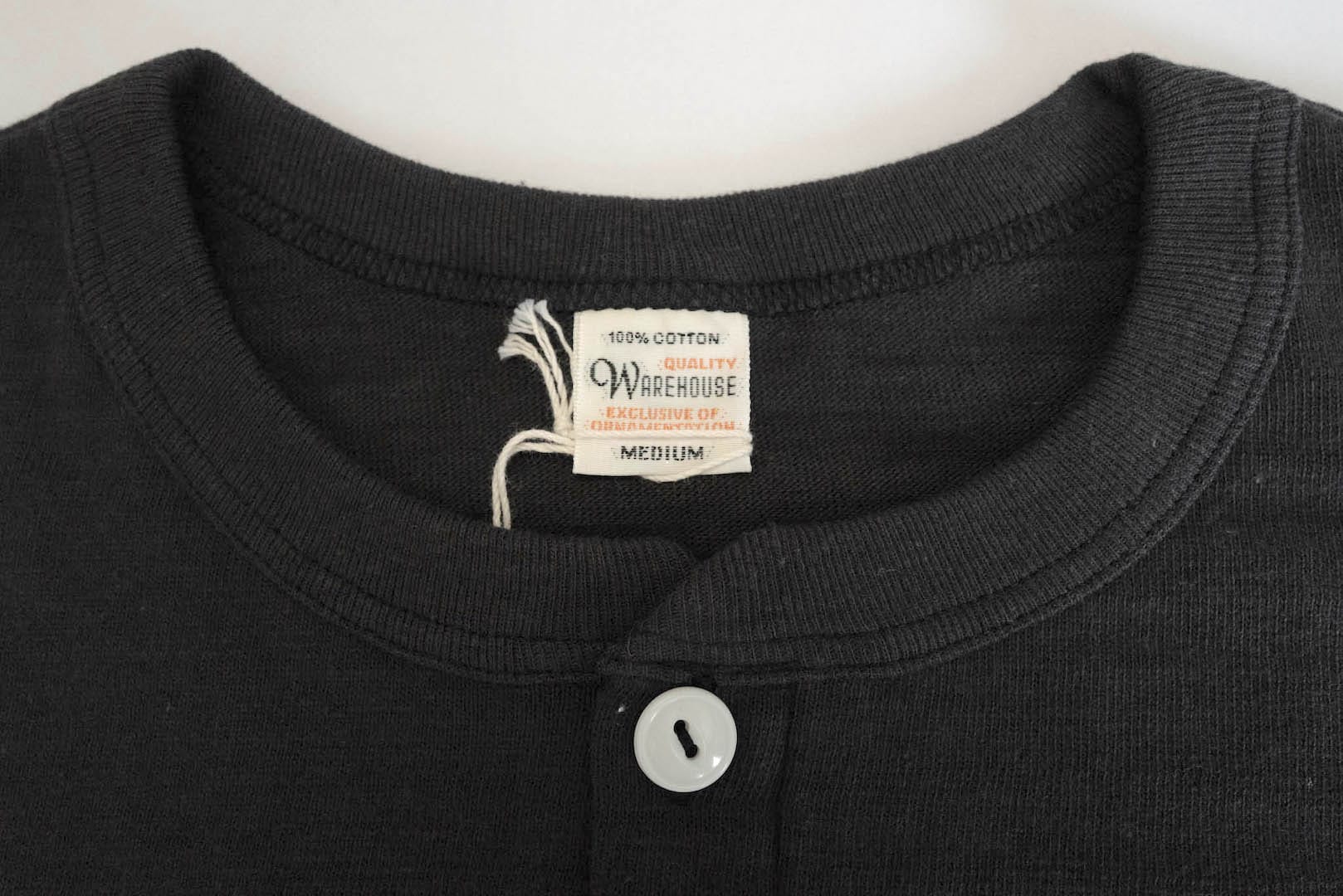 Warehouse 5.5oz "Bamboo Textured" L/S Henley Tee (Black)