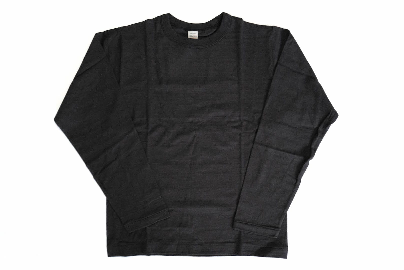 Warehouse 5.5oz "Bamboo Textured" L/S Plain Tee (Black)