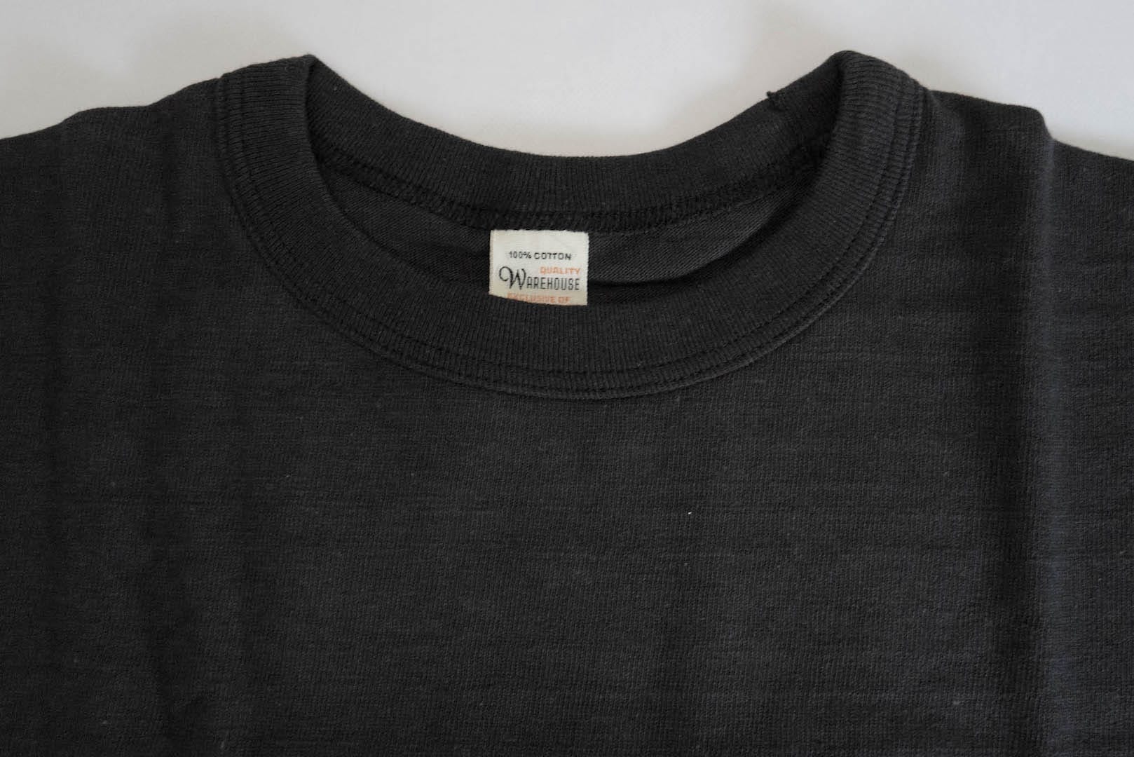 Warehouse 5.5oz "Bamboo Textured" L/S Plain Tee (Black)