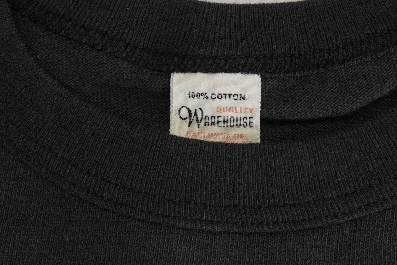 Warehouse 5.5oz "Bamboo Textured" L/S Plain Tee (Black)