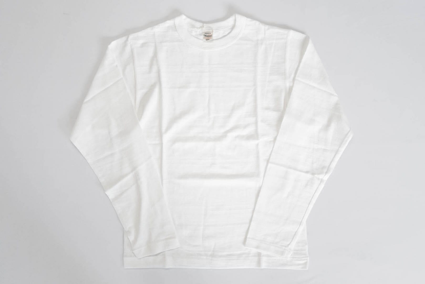 Warehouse 5.5oz "Bamboo Textured" L/S Plain Tee (White)