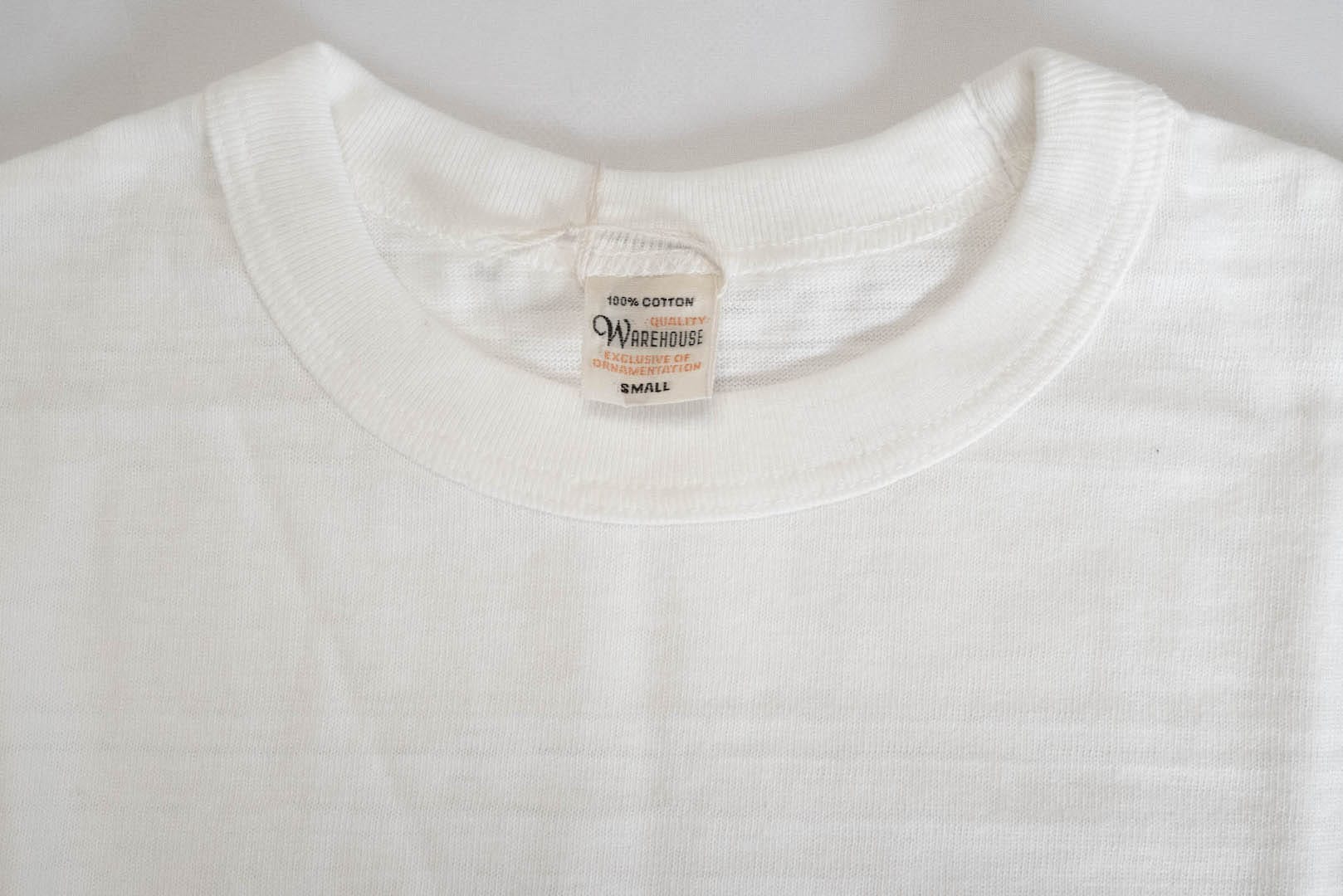 Warehouse 5.5oz "Bamboo Textured" L/S Plain Tee (White)