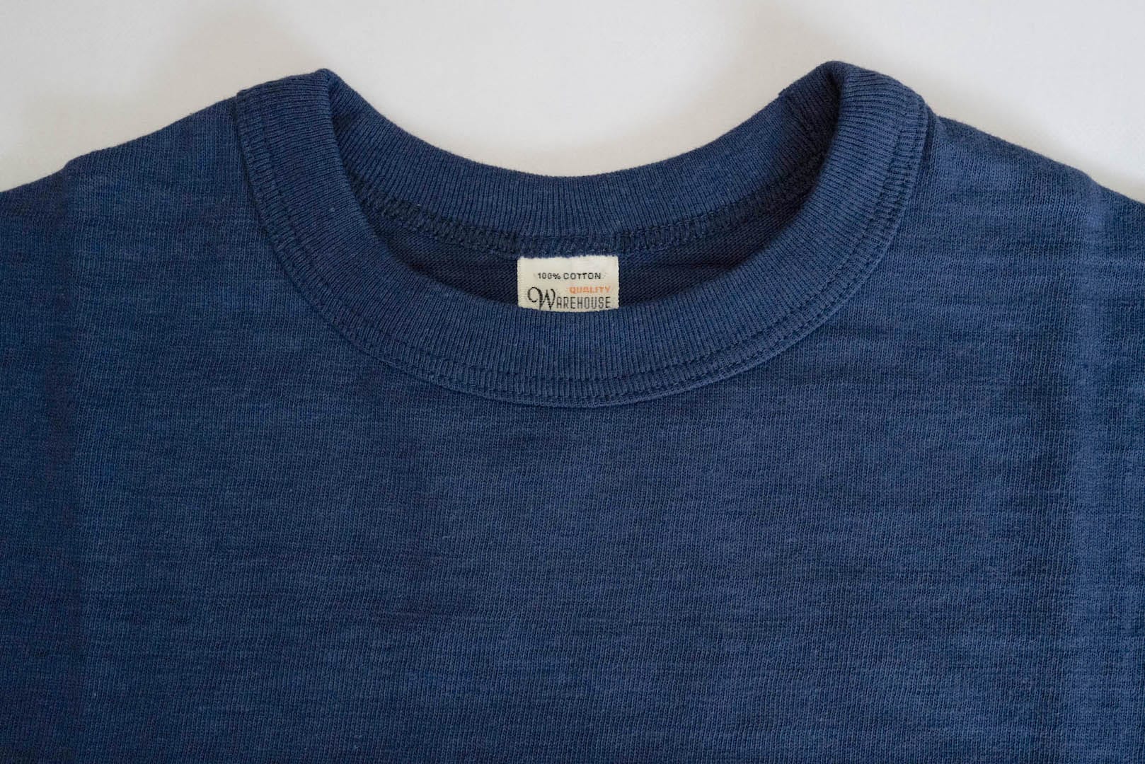 Warehouse 5.5oz "Bamboo Textured" L/S Plain Tee (Navy)