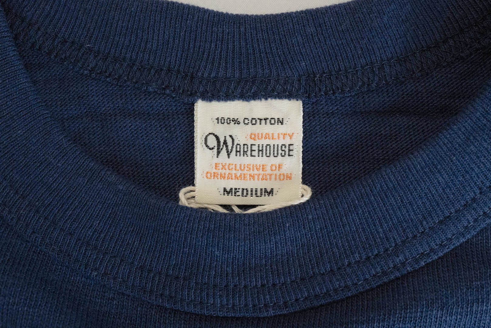 Warehouse 5.5oz "Bamboo Textured" L/S Plain Tee (Navy)