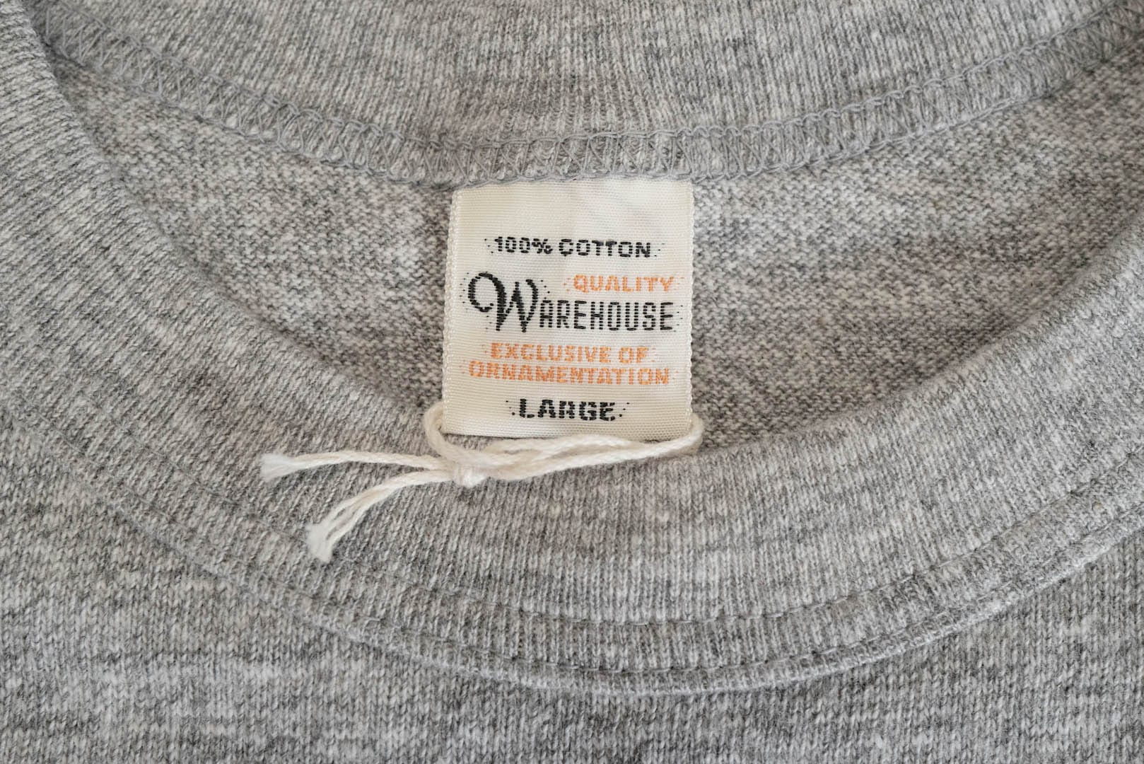 Warehouse 5.5oz "Bamboo Textured" L/S Plain Tee (Gray)
