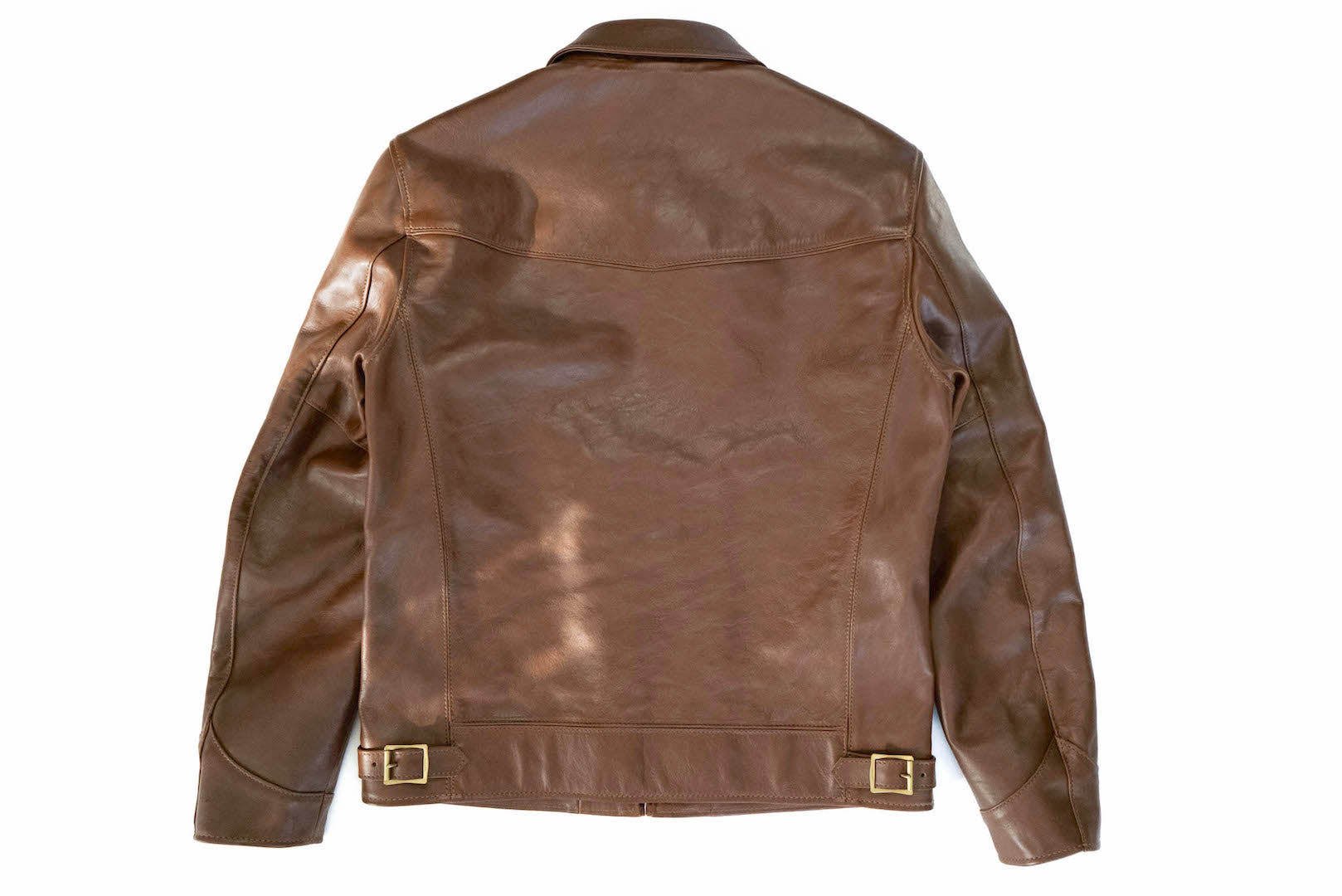 The Flat Head Horsehide 50s Single Riders Jacket (Brown Tea-Cored)