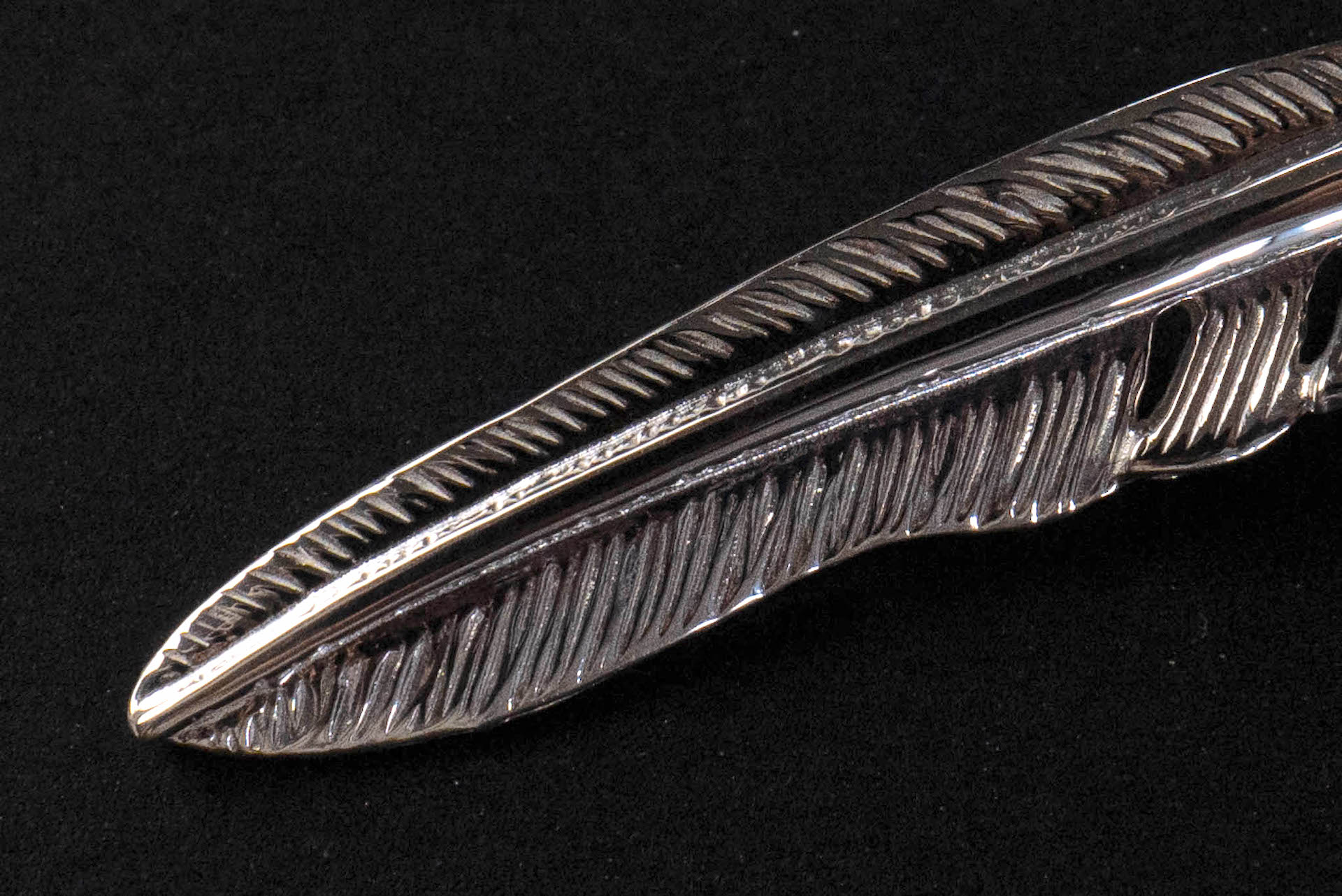 First Arrow's Small "Kazekiri" Silver Feather Pendants (P-431)