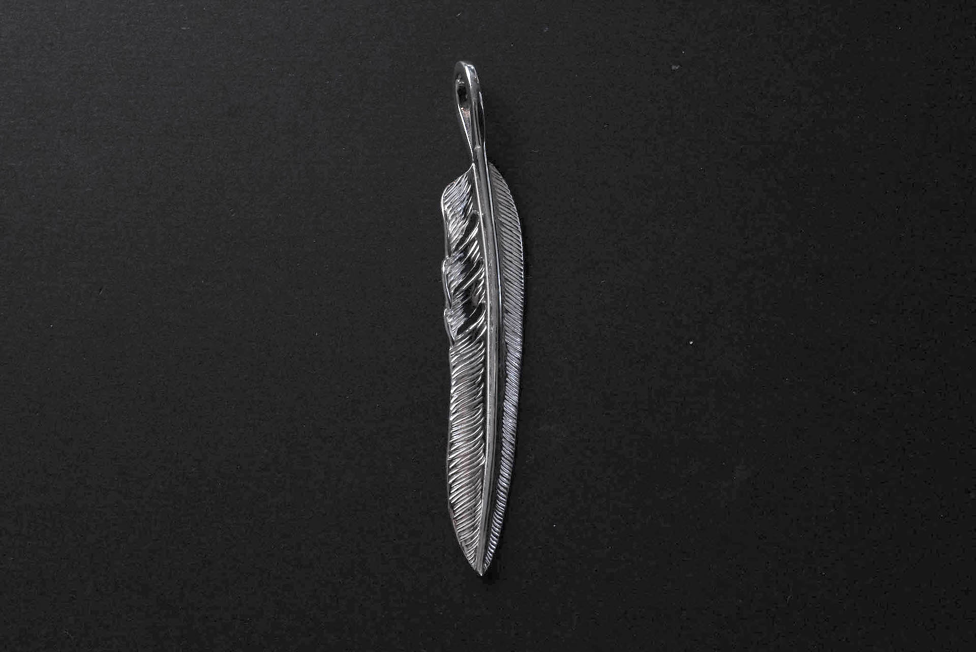 First Arrow's Large "Kazekiri" Silver Feather Pendants (P-428)