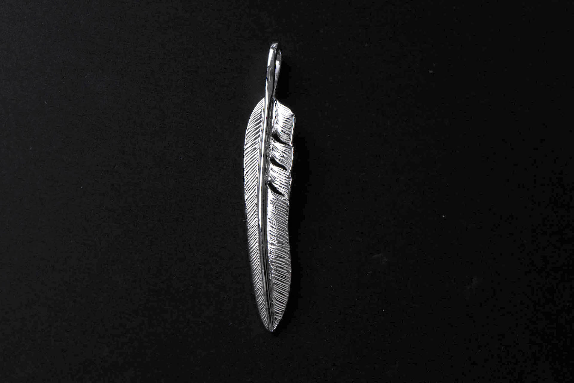 First Arrow's Large "Kazekiri" Silver Feather Pendants (P-428)