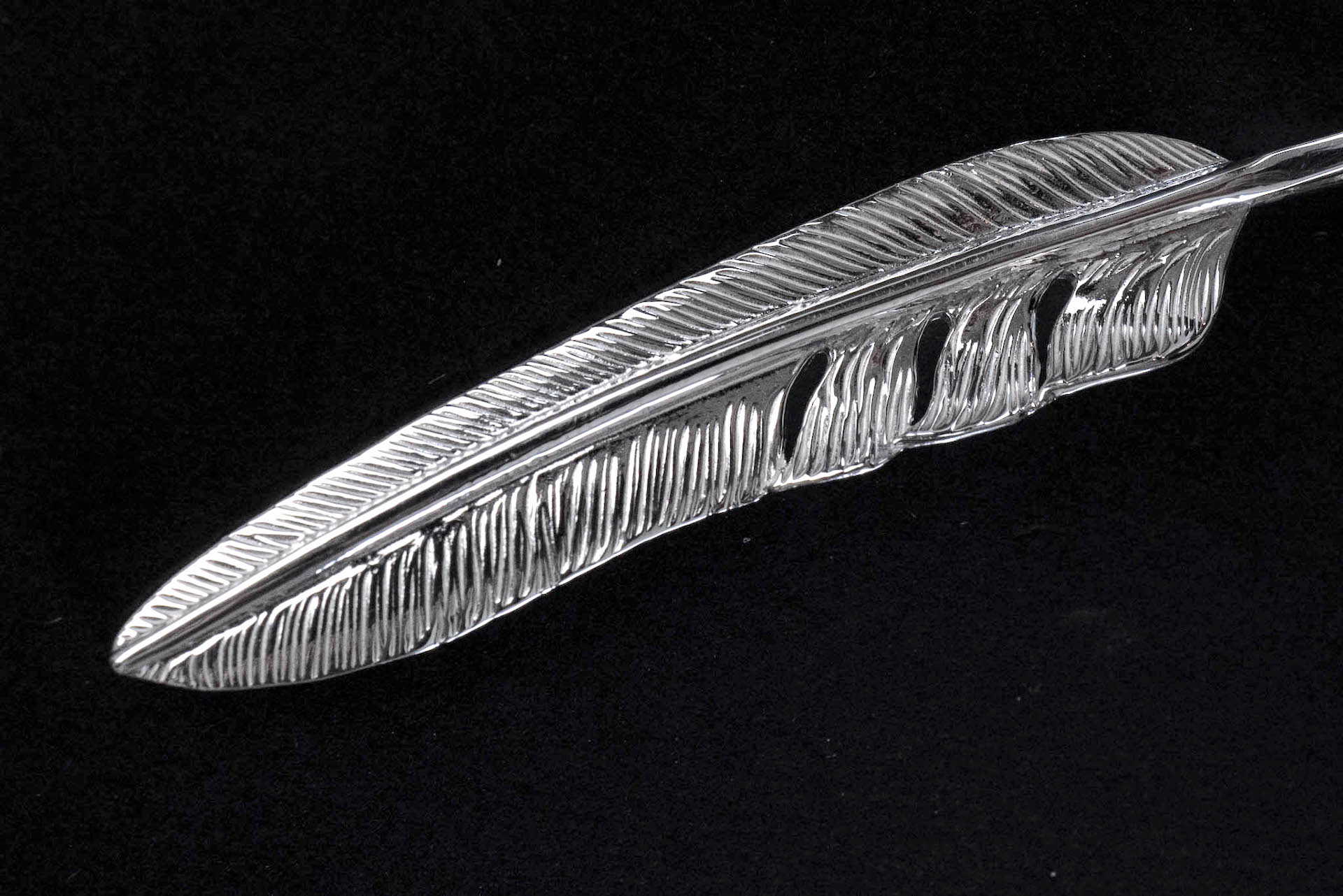 First Arrow's Large "Kazekiri" Silver Feather Pendants (P-428)
