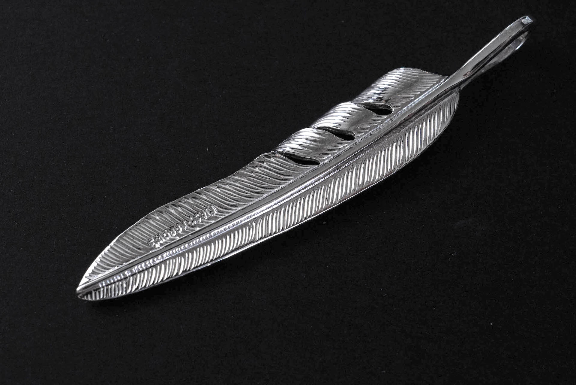 First Arrow's Large "Kazekiri" Silver Feather Pendants (P-428)