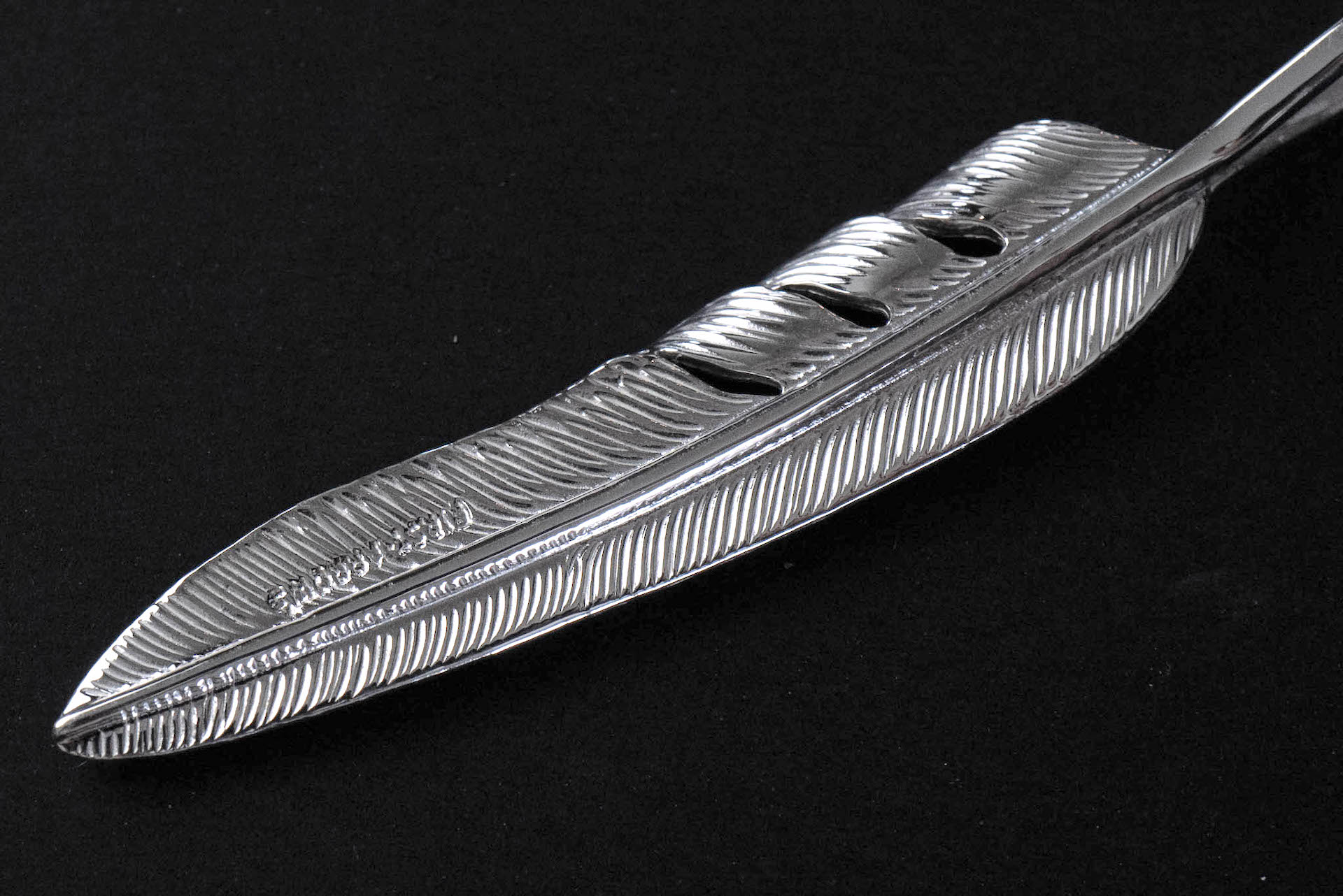 First Arrow's Large "Kazekiri" Silver Feather Pendants (P-428)