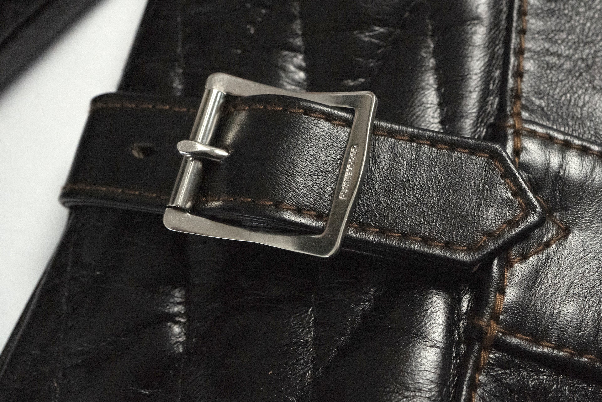 The Flat Head Horsehide Quilted Single Riders Jacket  (Black Tea-cored)