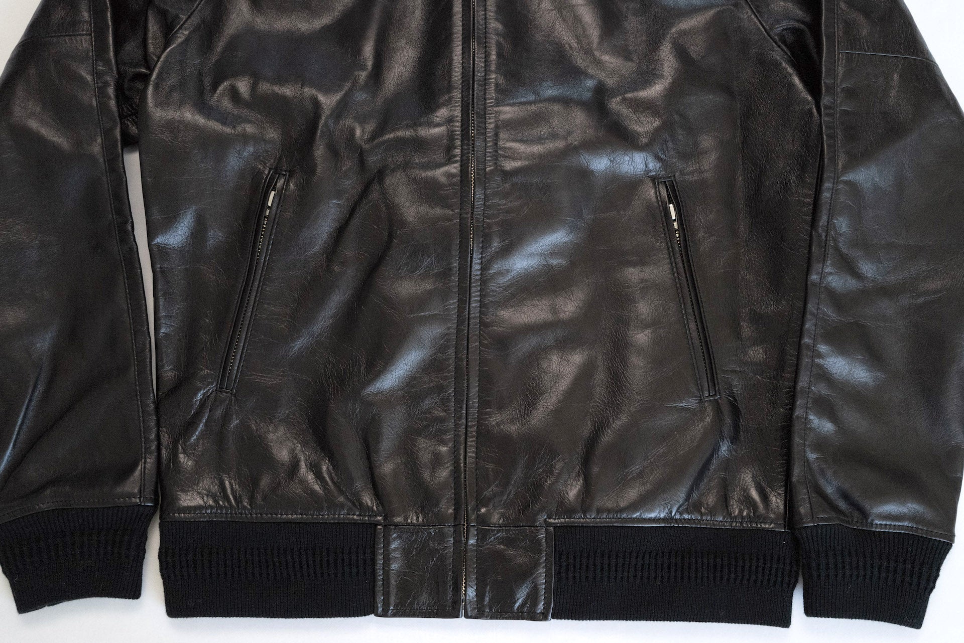 The Flat Head Horsehide Track Jacket (Jet Black)