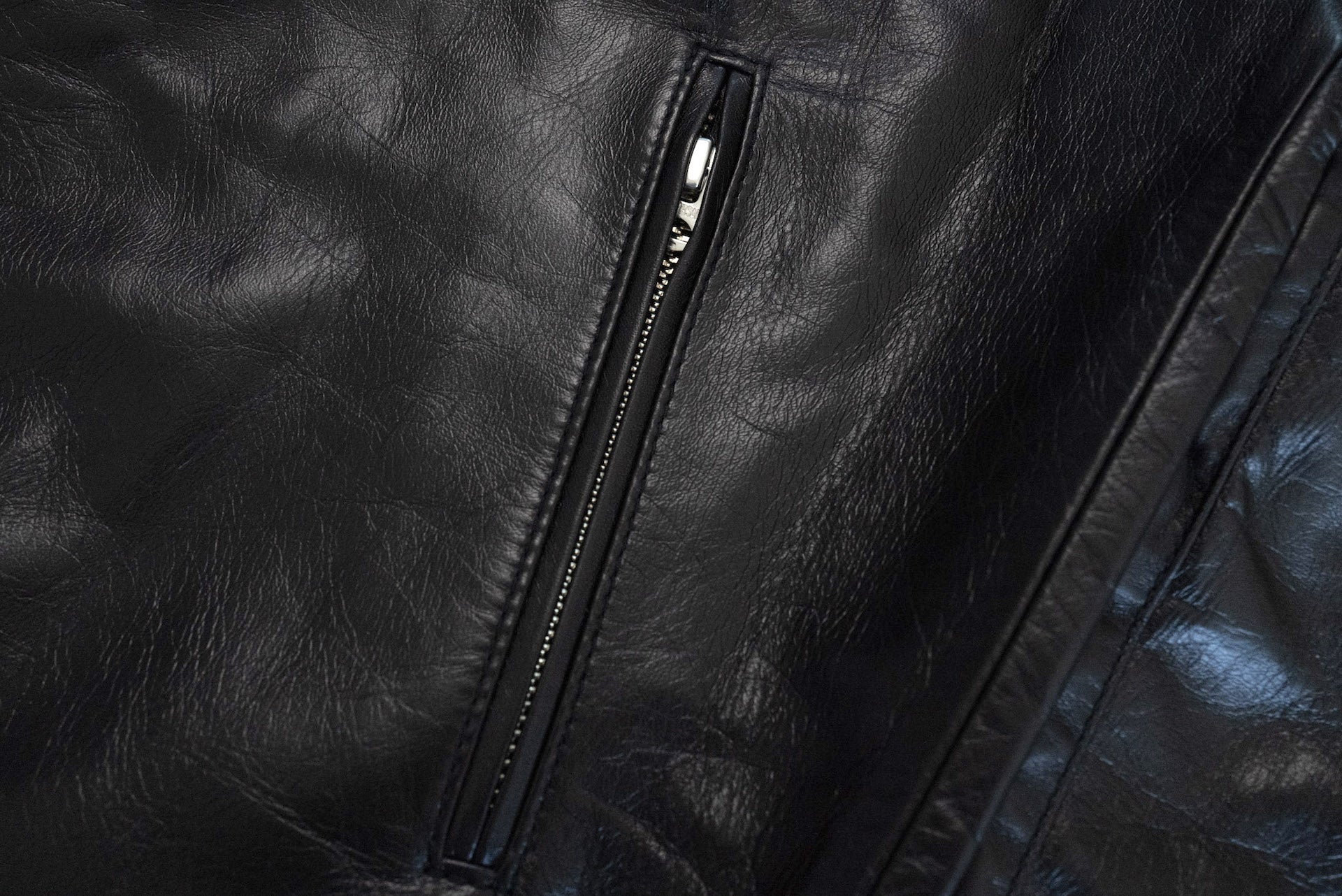 The Flat Head Horsehide Track Jacket (Jet Black)